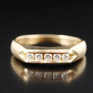 $3750 / ARTCARVED Diamond Men's wedding Ring band / 14K Yellow Gold